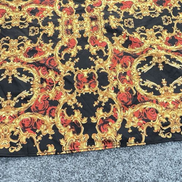 Baroque Gold Shirt Mens 4X Black Gold Crowns Chain Rose Filigree Button Up - Picture 2 of 9